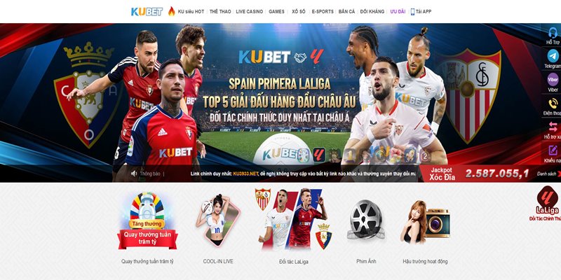 Giao diện Kubet thân thiện 