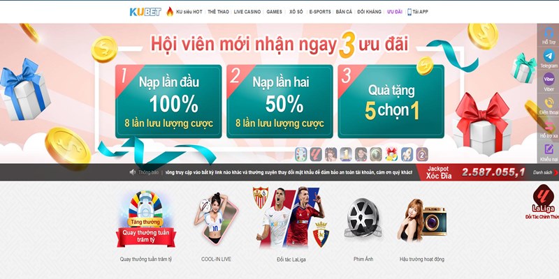 Khuyến mãi Kubet ngập tràn 